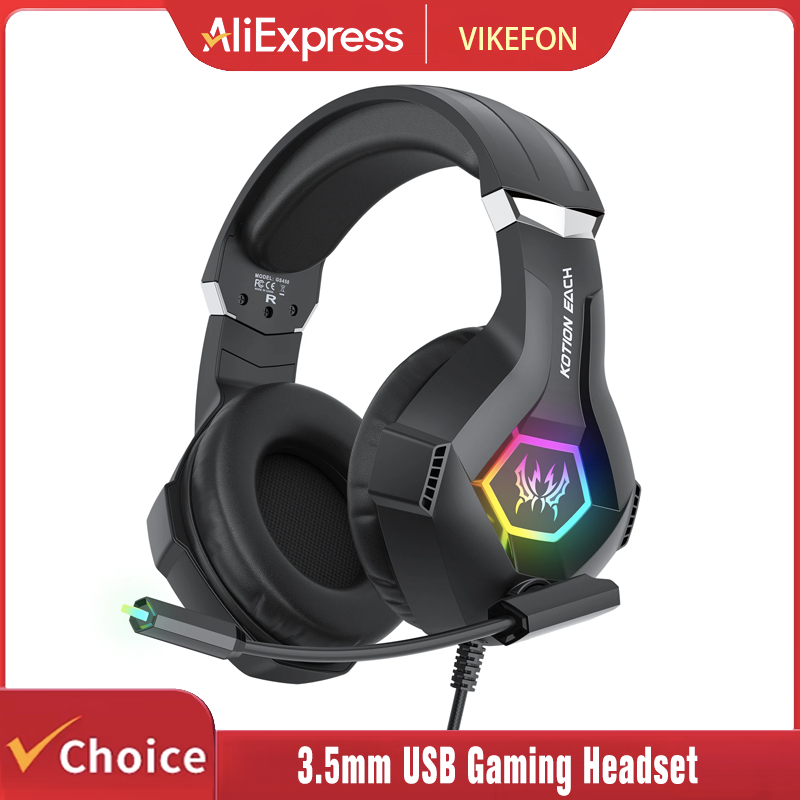 Gaming Headset With Mic Rgb - Słuchawki gamingowe z mikrofonem, dynamiczne podświetlenie