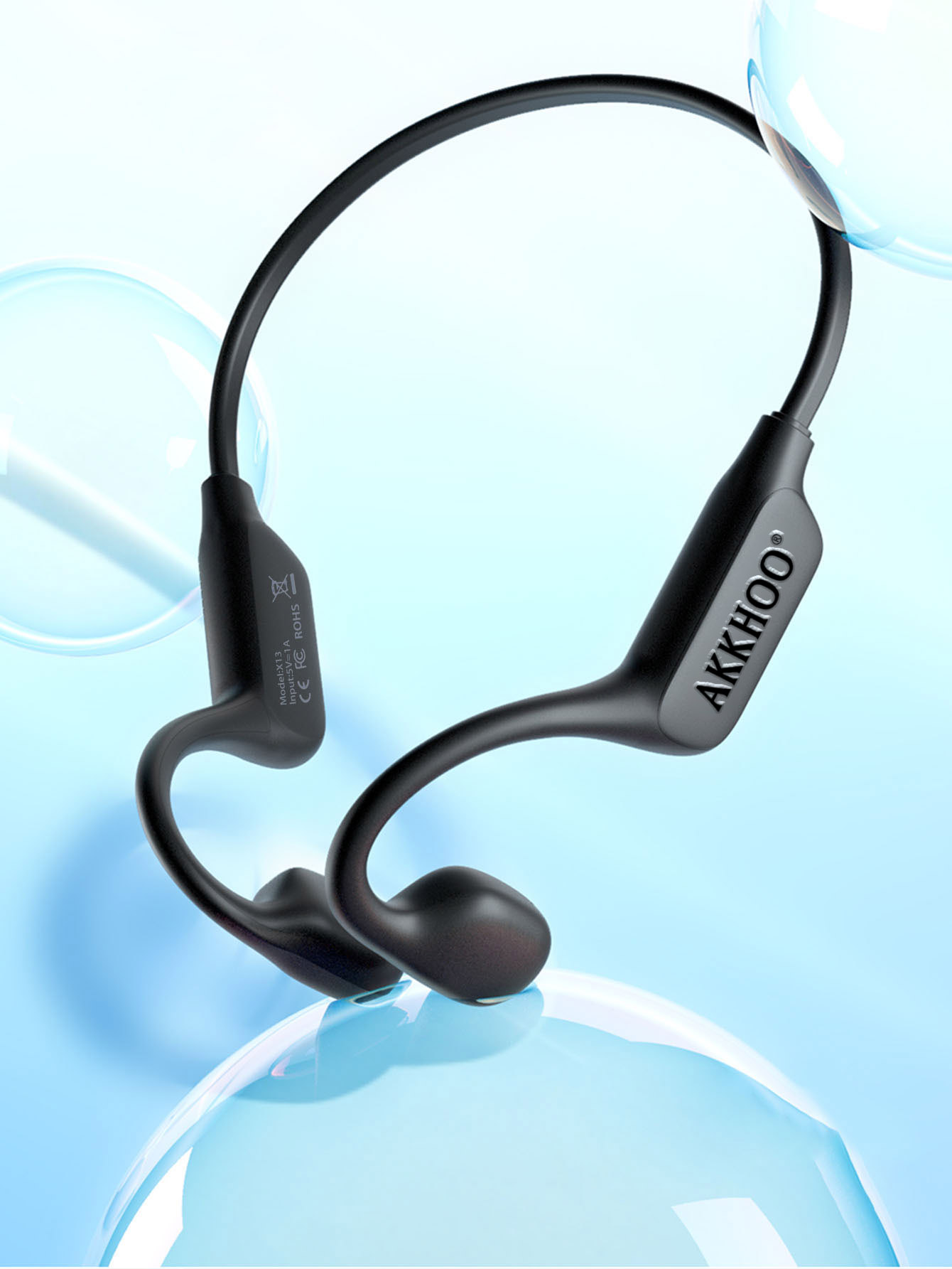 Bone Conduction Running Headphones - Słuchawki Bluetooth z przewodnictwem kostnym, odkryte,