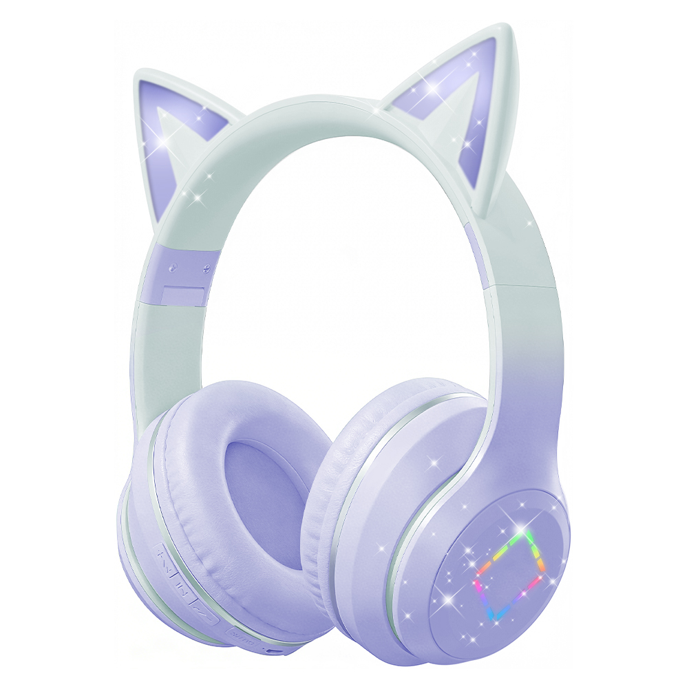 Cat Ear Bluetooth Headset Led - Urocze słuchawki bezprzewodowe z kocimi uszkami
