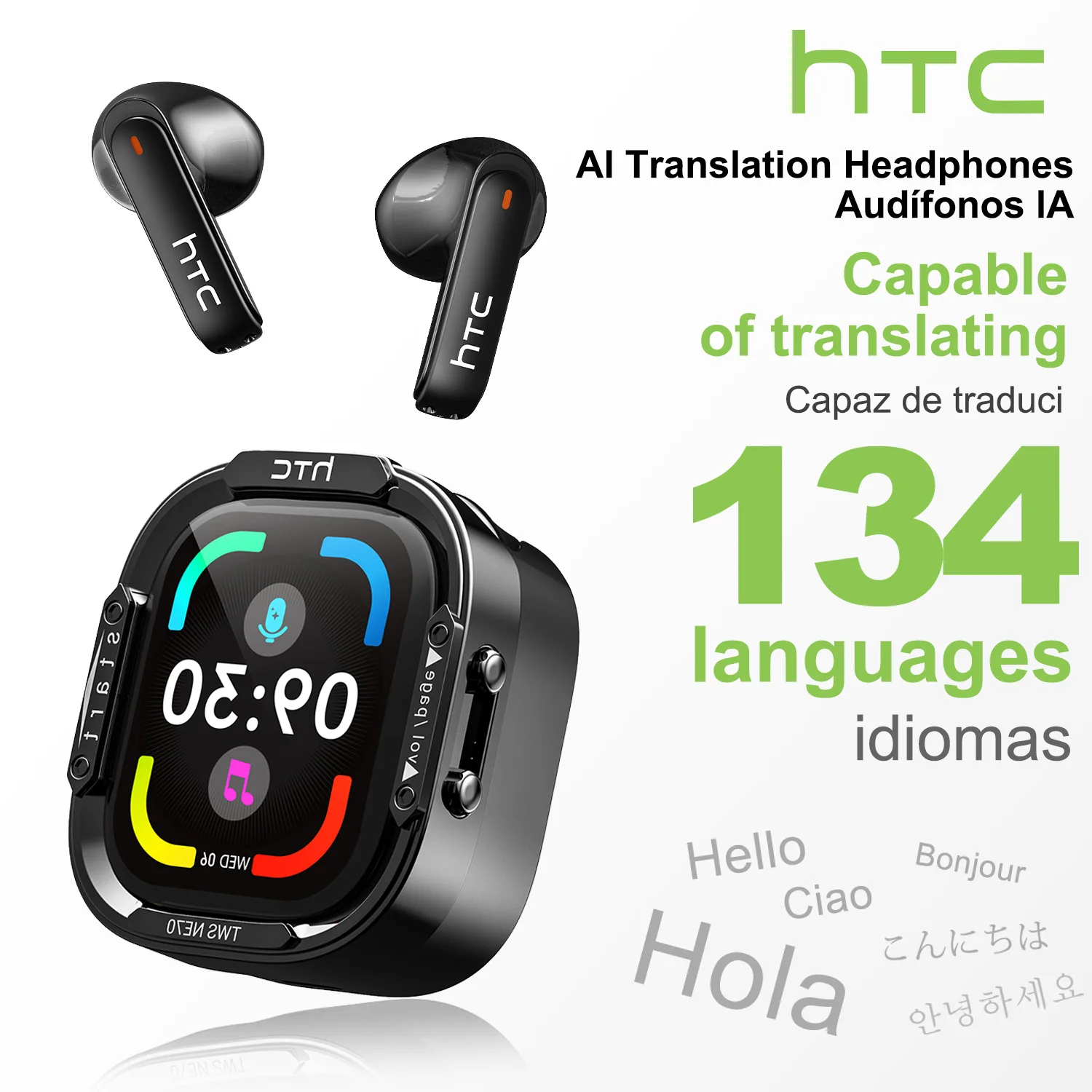 Type C Wired Earphones With Mic - Słuchawki HTC NE70 Bluetooth V6.0 z